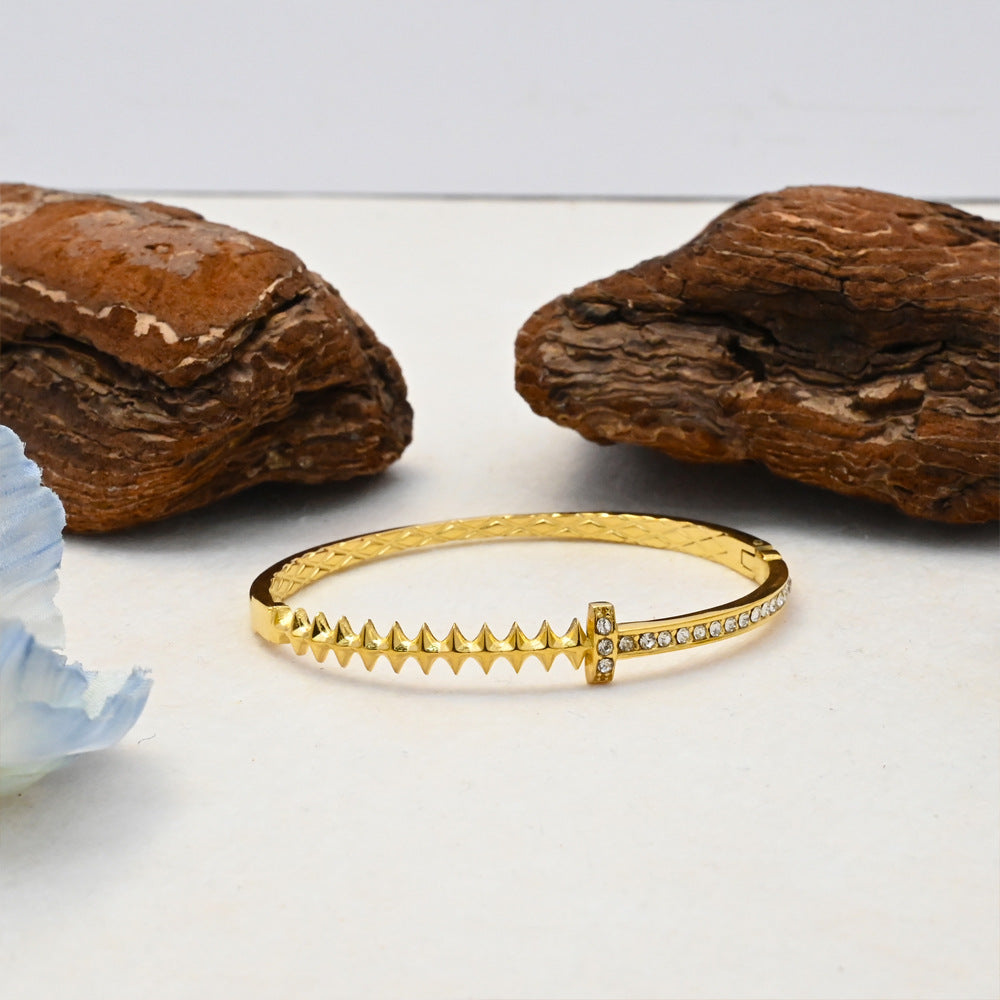 LEEDOUX Half Diamond Buckle Bracelet for Women