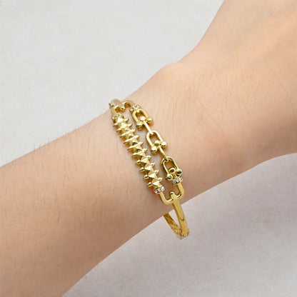 LEEDOX  Stainless Steel Clasp Bracelet