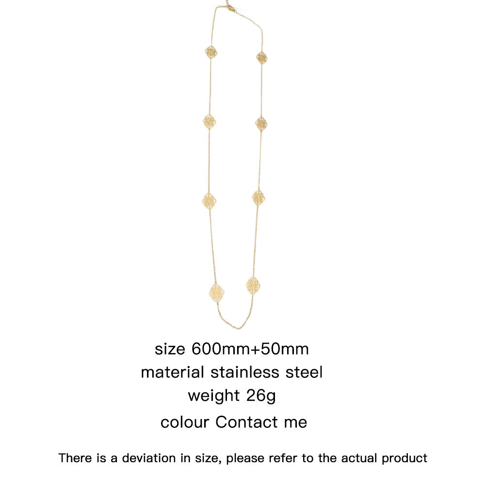 LEEDOUX Stainless Steel Gold Plated Necklace Casual Versatile Long Necklace