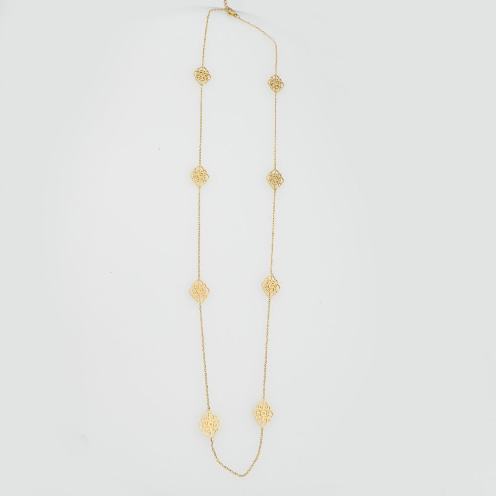 LEEDOUX Stainless Steel Gold Plated Necklace Casual Versatile Long Necklace