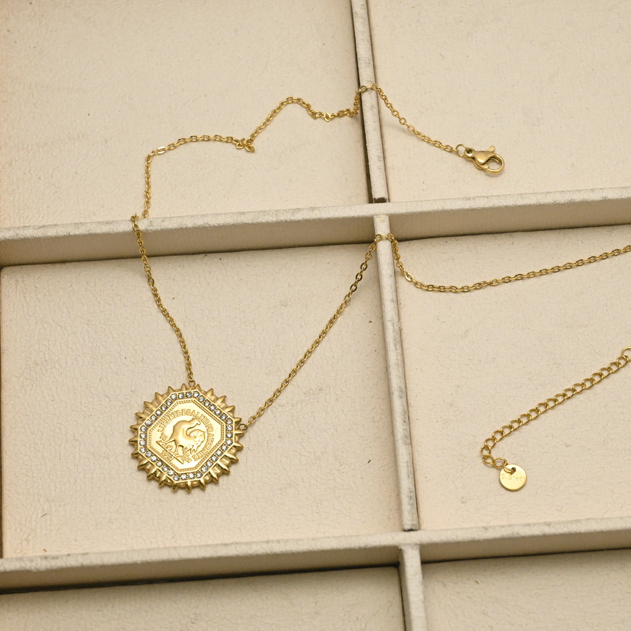 LEEDOUX Coin Pendant Necklace for Women