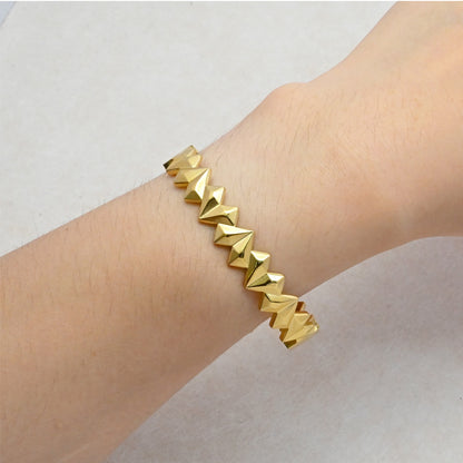 LEEDOX  Geometric Heart Shape Bracelet