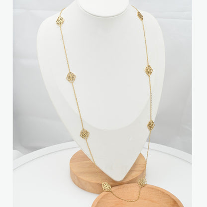 LEEDOX Stainless Steel Gold Plated Necklace