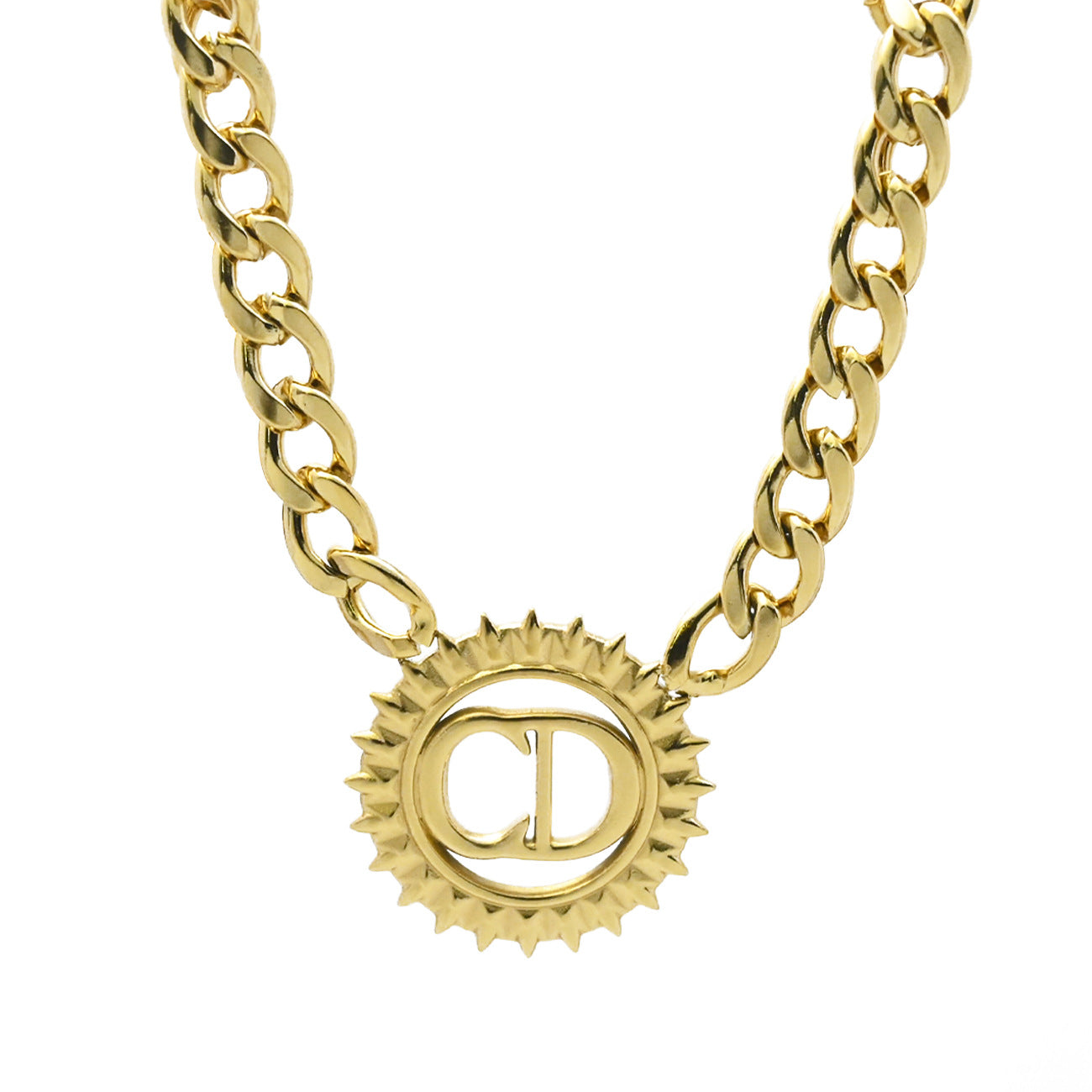 LEEDOUX  Gold Double D Titanium Steel Necklace