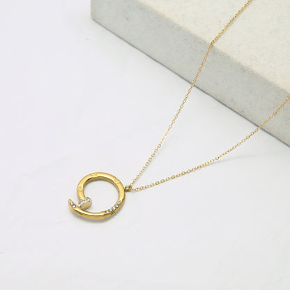 LEEDOX  V Gold Nail Necklace