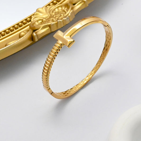 LEEDOUX  T-Shaped Simple Snap Bracelet