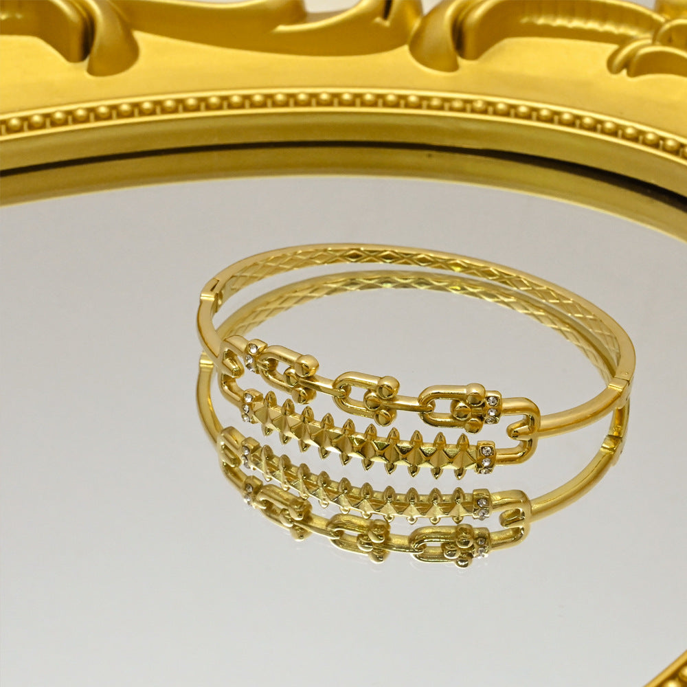 LEEDOX  Stainless Steel Clasp Bracelet