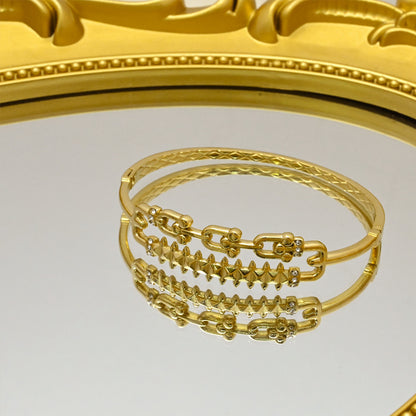 LEEDOX  Stainless Steel Clasp Bracelet