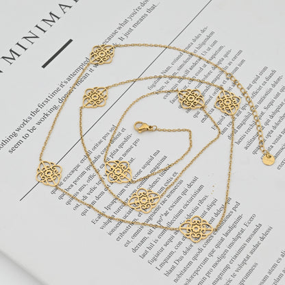 LEEDOX Stainless Steel Gold Plated Necklace