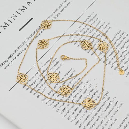 LEEDOX Stainless Steel Gold Plated Necklace