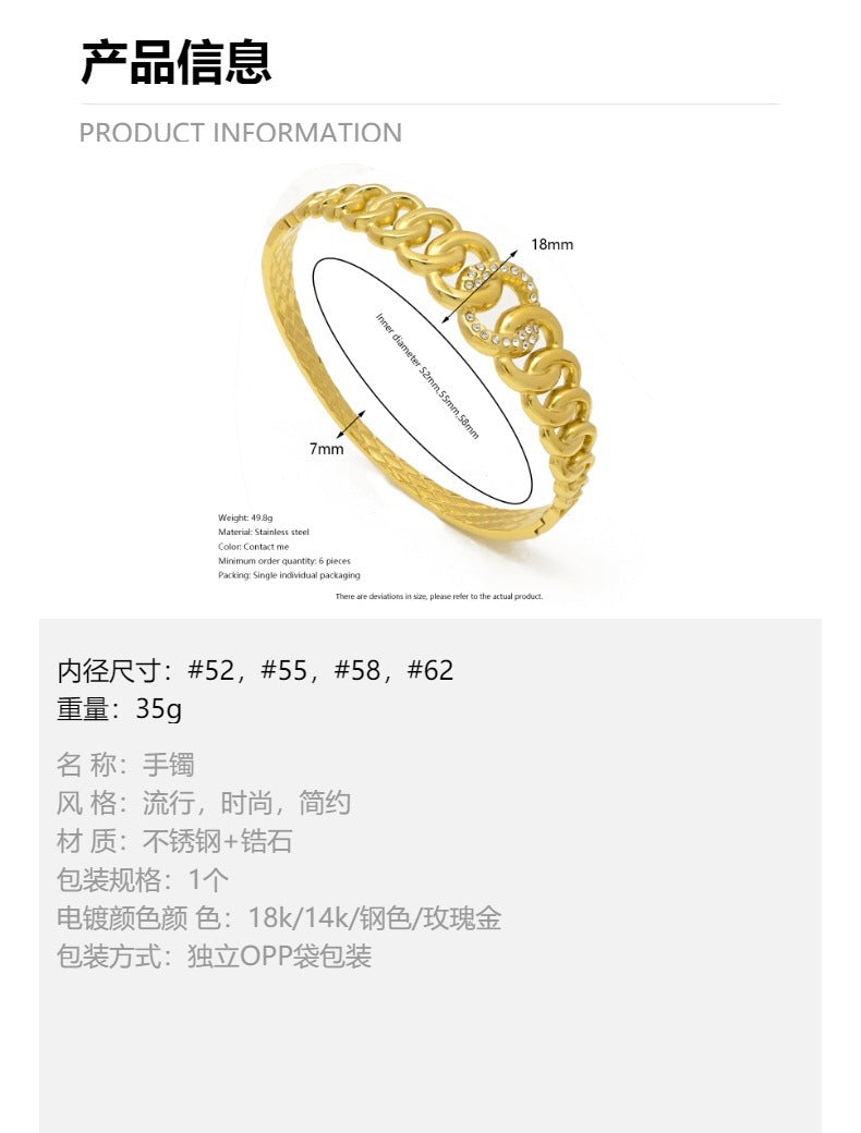 LEEDOUX Gold-plated Stainless Steel Bracelet