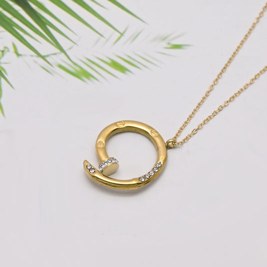 LEEDOUX V Gold Nail Necklace