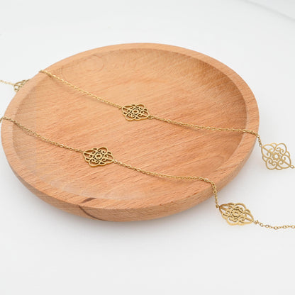 LEEDOX Stainless Steel Gold Plated Necklace