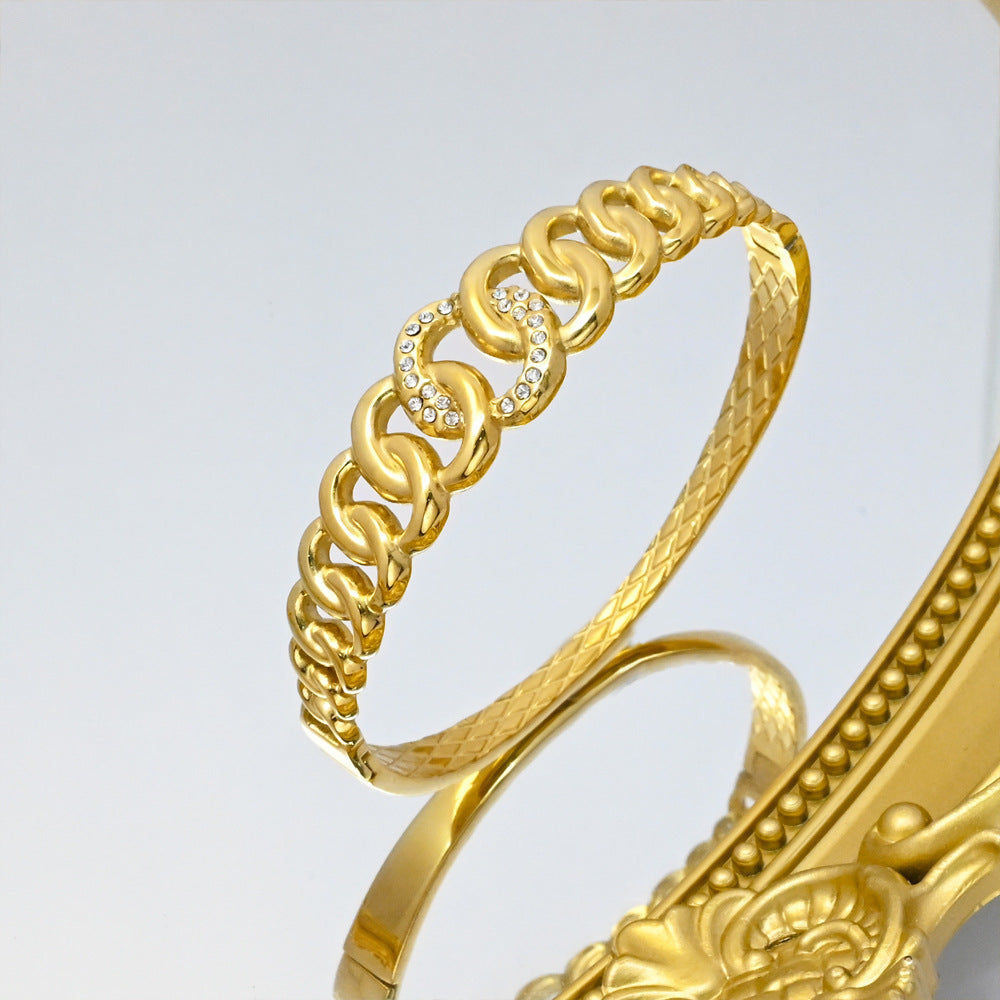 LEEDOX  Gold-plated Stainless Steel Bracelet